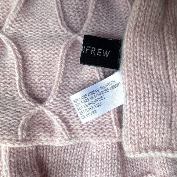 HOLT RENFREW Pink Lambswool Angora Nylon Scarf - Picture 4 of 4